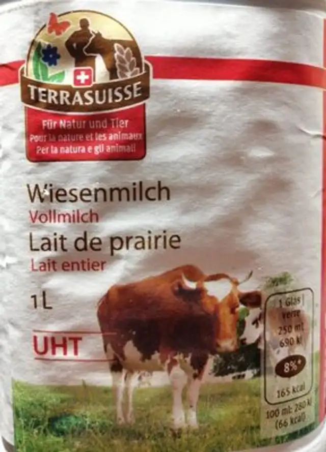Lait de prairie front packaging