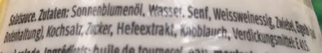 French Dressing ingredients label