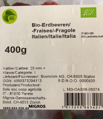 Strawberries, fresh Bio