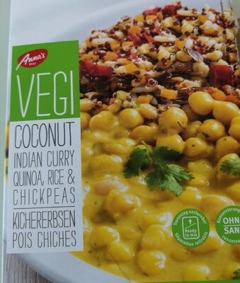 Coconut indian curry quinoa rice & chickpeas front packaging