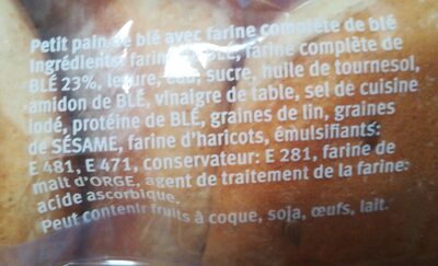 American Favorites Burger Buns ingredients label