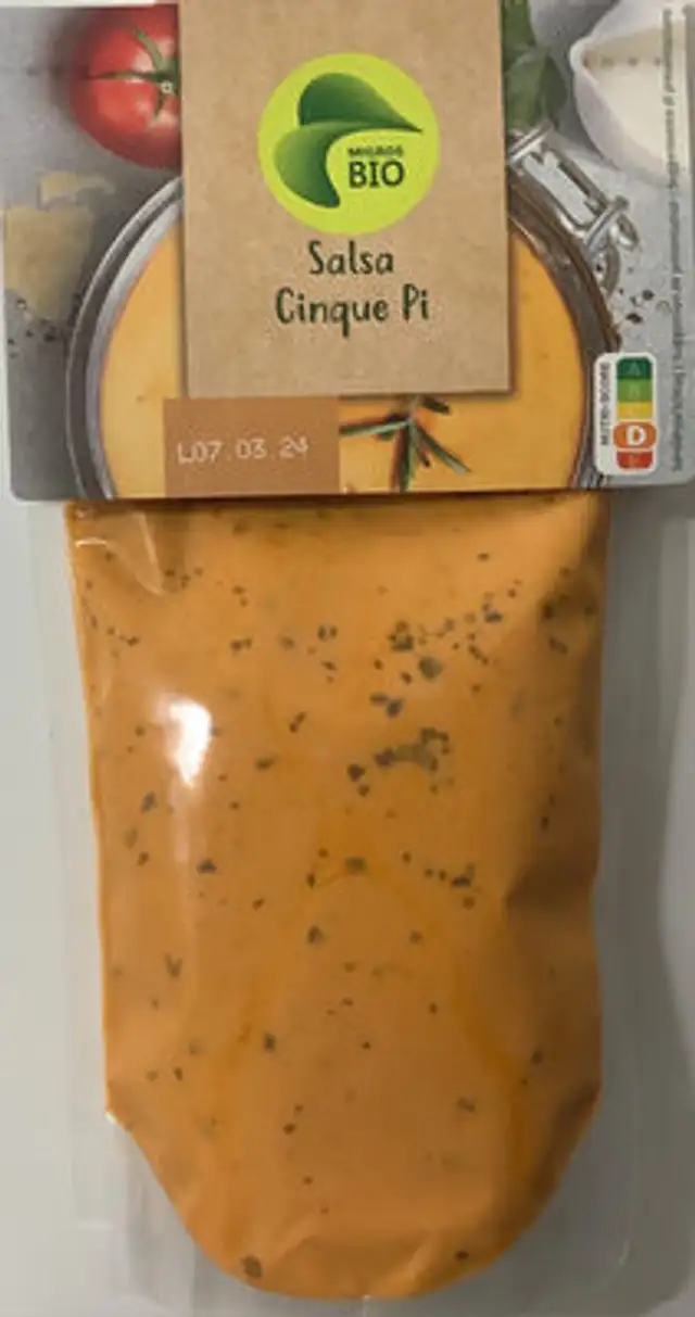 Bio Salsa cinque pi front packaging