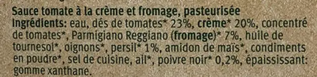 Bio Salsa cinque pi ingredients label