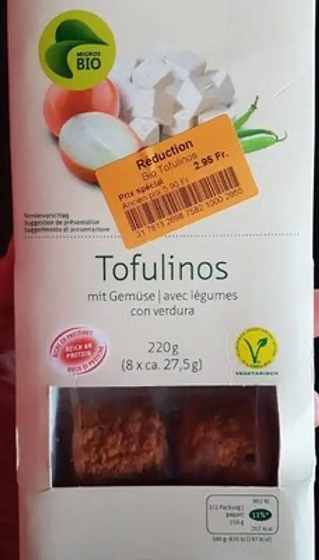 Tofulinos avec légumes front packaging