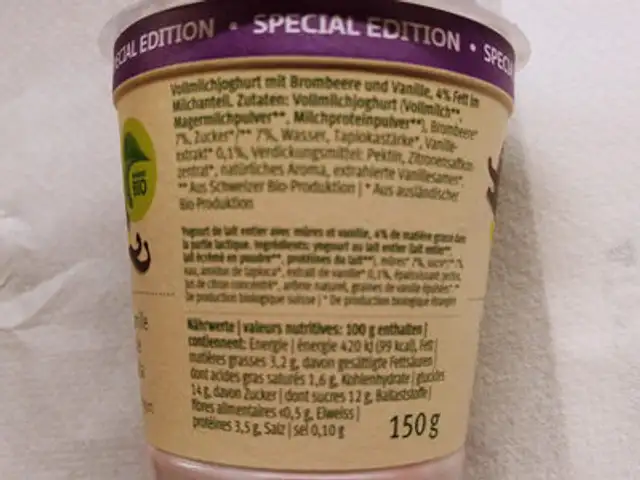 Bombeere Vanillle ingredients label