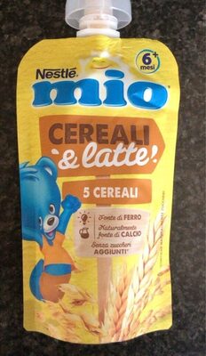 Cereali e latte front packaging
