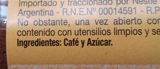 Dolca Suave ingredients label