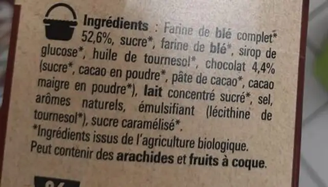 NESTLE LION BIO Céréales 675g ingredients label