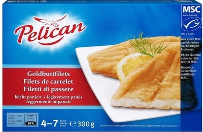 Slightly breaded plaice fillets