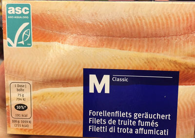 Smoked trout fillets