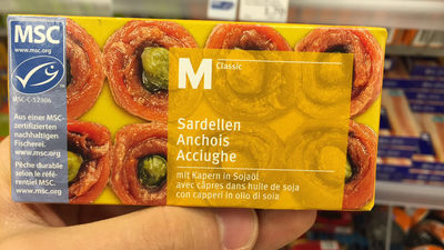 Anchovy with capers in soybean oil