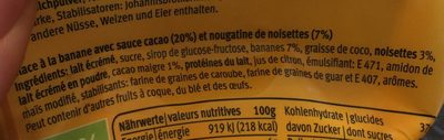 BANANA SPLIT ingredients label