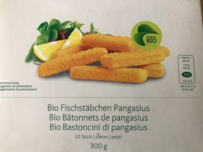 Sticks of pangasius
