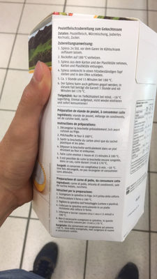 Kebab di pollo ingredients label