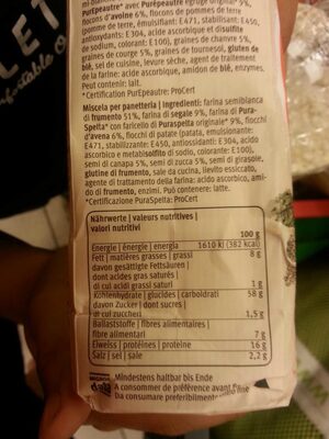 Pain multicereales avec graines de courge & de chanvre front packaging