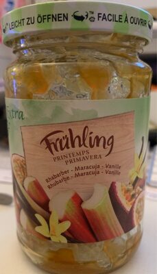 Confiture rhubarbe-maracuja-vanille