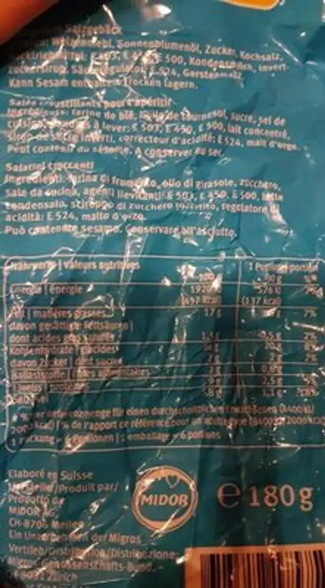 Party pretzel balls nutrition facts table
