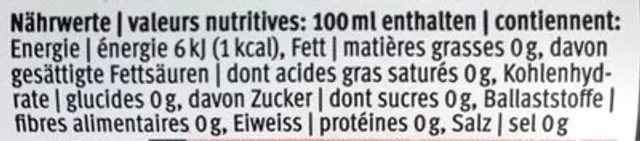 Apéritiv Tonic water zero nutrition facts table