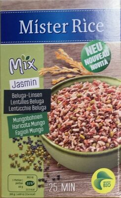 Mix jasmin lentilles haricots front packaging