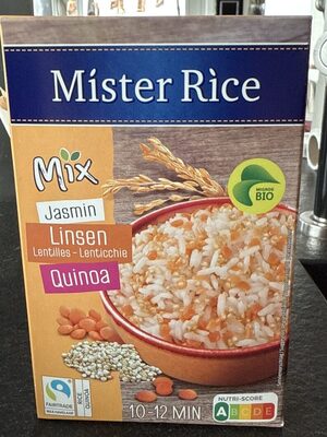 Mix jasmin lentilles quinoa front packaging