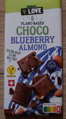 Plant-Based Choco Blueberry Almond front packaging