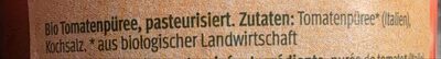 Purée de tomate ingredients label