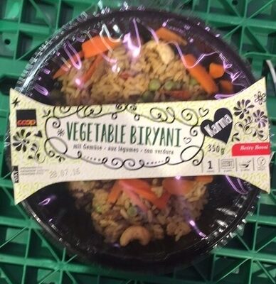Vegetable Biryani with vegetables front packaging