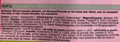 Lapin chocolat au lait ingredients label