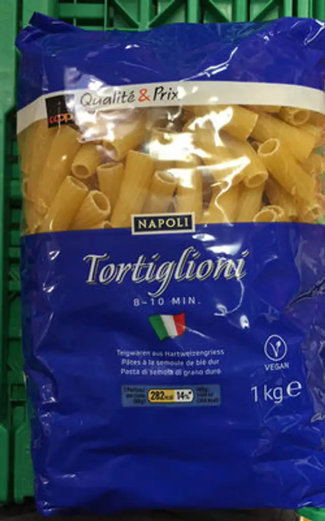 Qualité & Prix NAPOLI Tortiglioni Pâtes à la semoule de blé dur front packaging