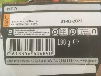 Pomodori con olive nutrition facts table