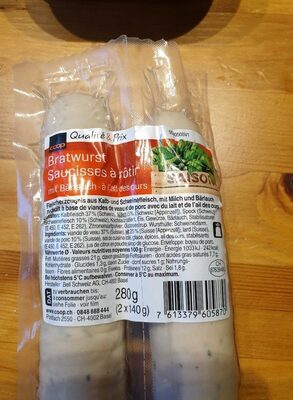 Bratwurst mit Bärlauch front packaging