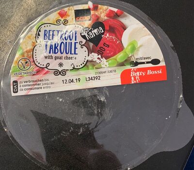 Beetroot taboule with goat cheese front packaging