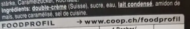 Crème double de la gruyère au caramel salé ingredients label