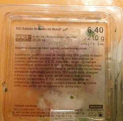 Salade de museau de boeuf