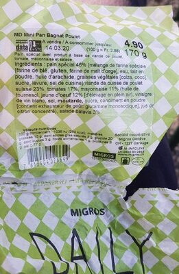 Mini Pan Bagnat Poulet
