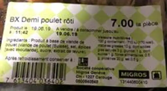 BX Demi Poulet rôti