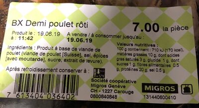 BX Demi Poulet rôti