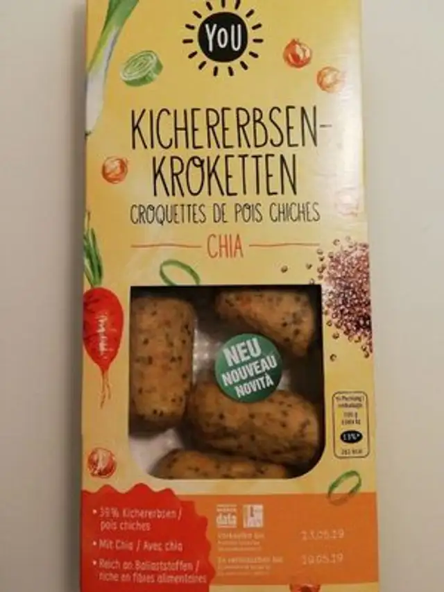 Croquettes de pois chiches front packaging