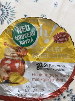 Yogurt greek style miel-gingembre