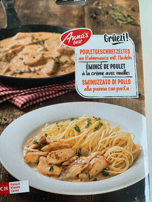 Pouletgeschetzeltes an Rahmsauce mit Nudeln