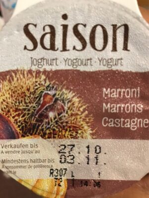 Yogourt Marrons front packaging
