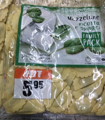 Mezzelune ricotta e spinaci