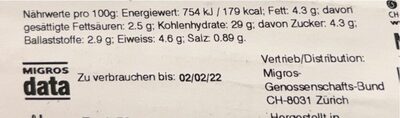 Sandwich mit veganem Käseersatz nutrition facts table