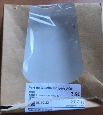 Part de Quiche Gruyère AOP