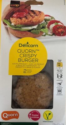 Quorn crispy burger front packaging