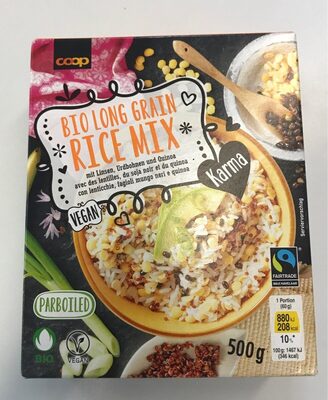 Bio long grain rice mix front packaging