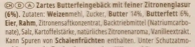 Mignon ingredients label