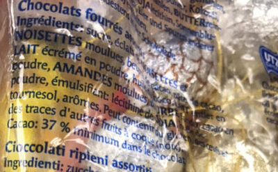 Milchschokolade Mini/assortiert ingredients label