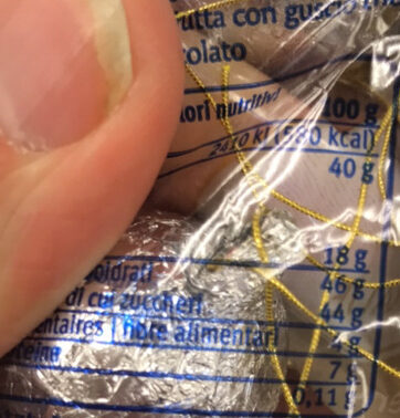 Milchschokolade Mini/assortiert nutrition facts table