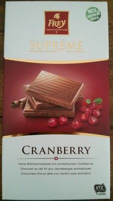 Chocolat au lait fin aux canneberges aromatiques